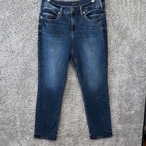 Silver Jeans Womens Suki Straight Stretch Denim Size 34 / 31 Dark Wash Mid Rise
